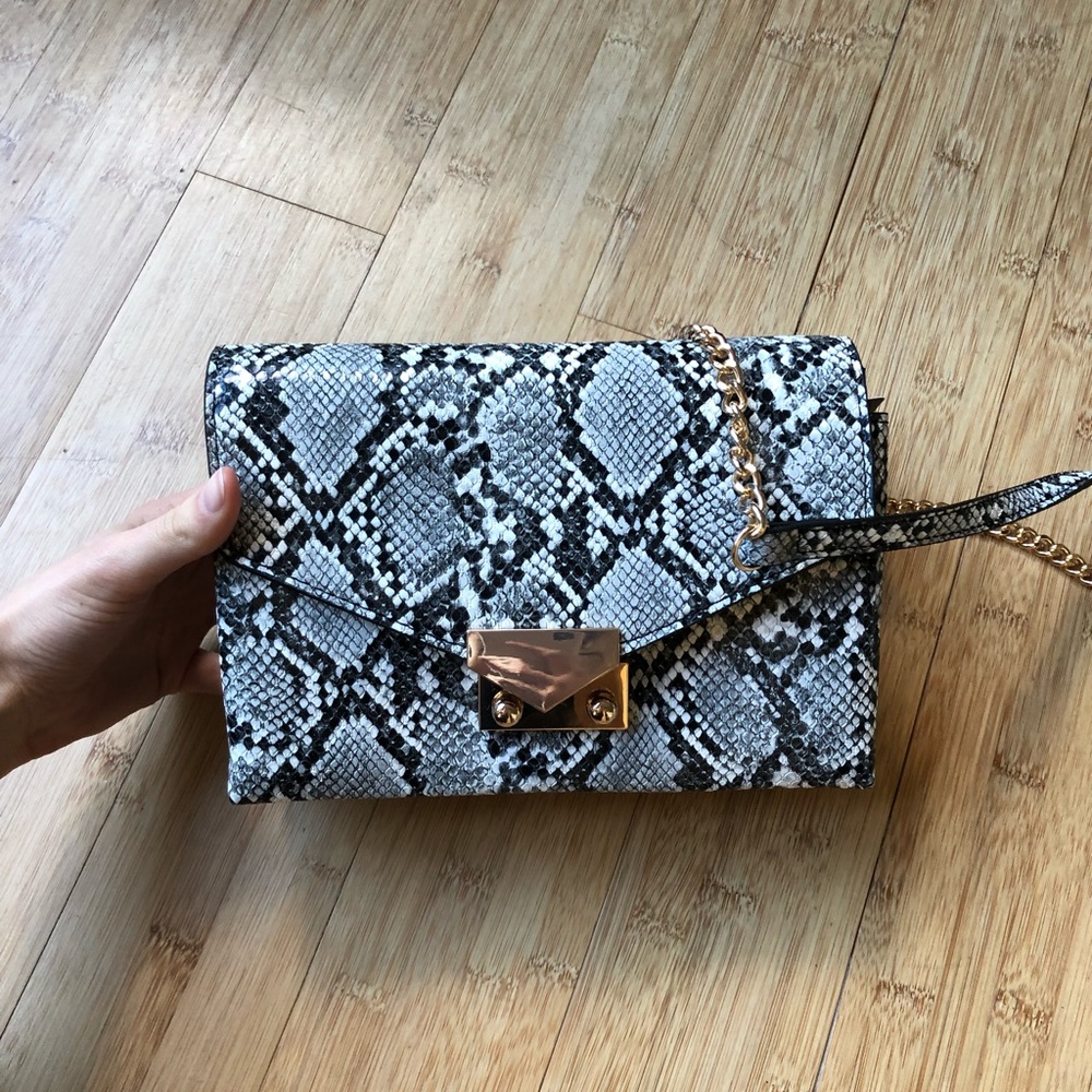 Mango Snakeskin Purse Crossbody Bag